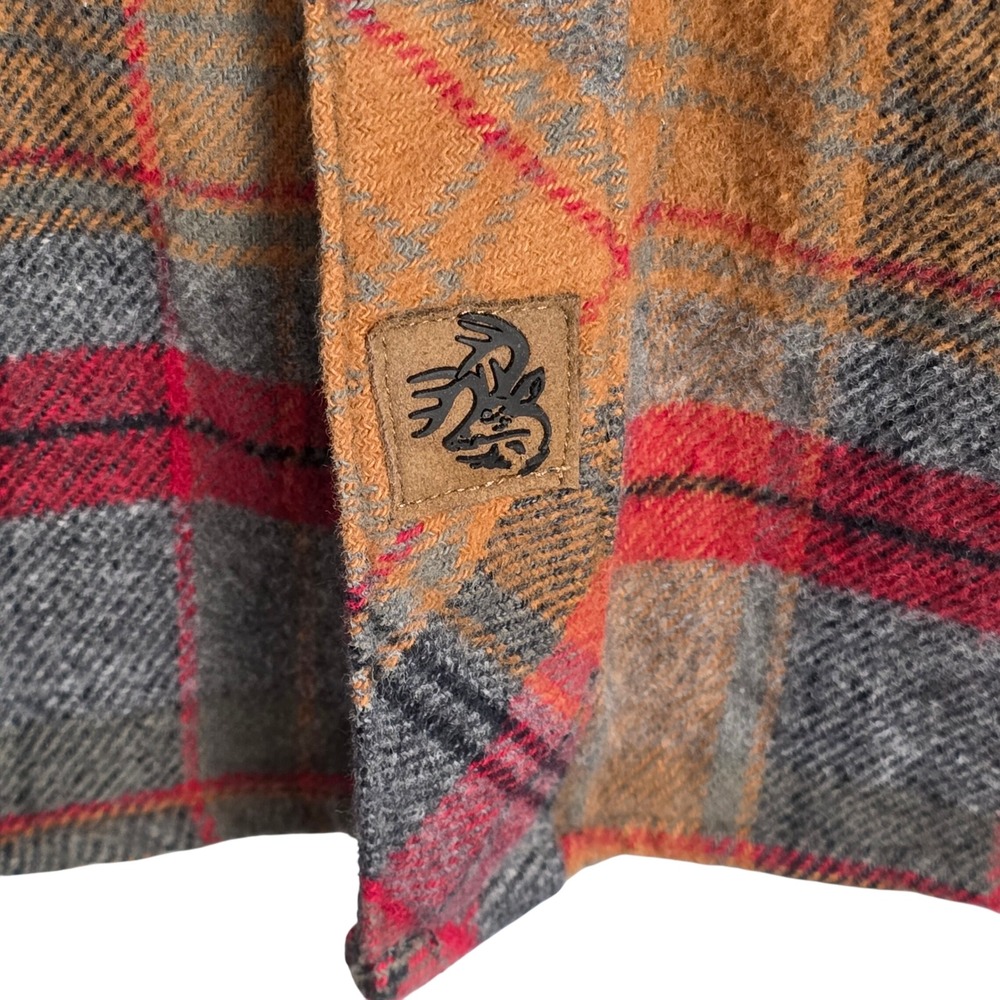 Legendary Whitetails Mens Flannel Button Up Shirt Small Plaid Suede Elbow Patch - Picture 8 of 15